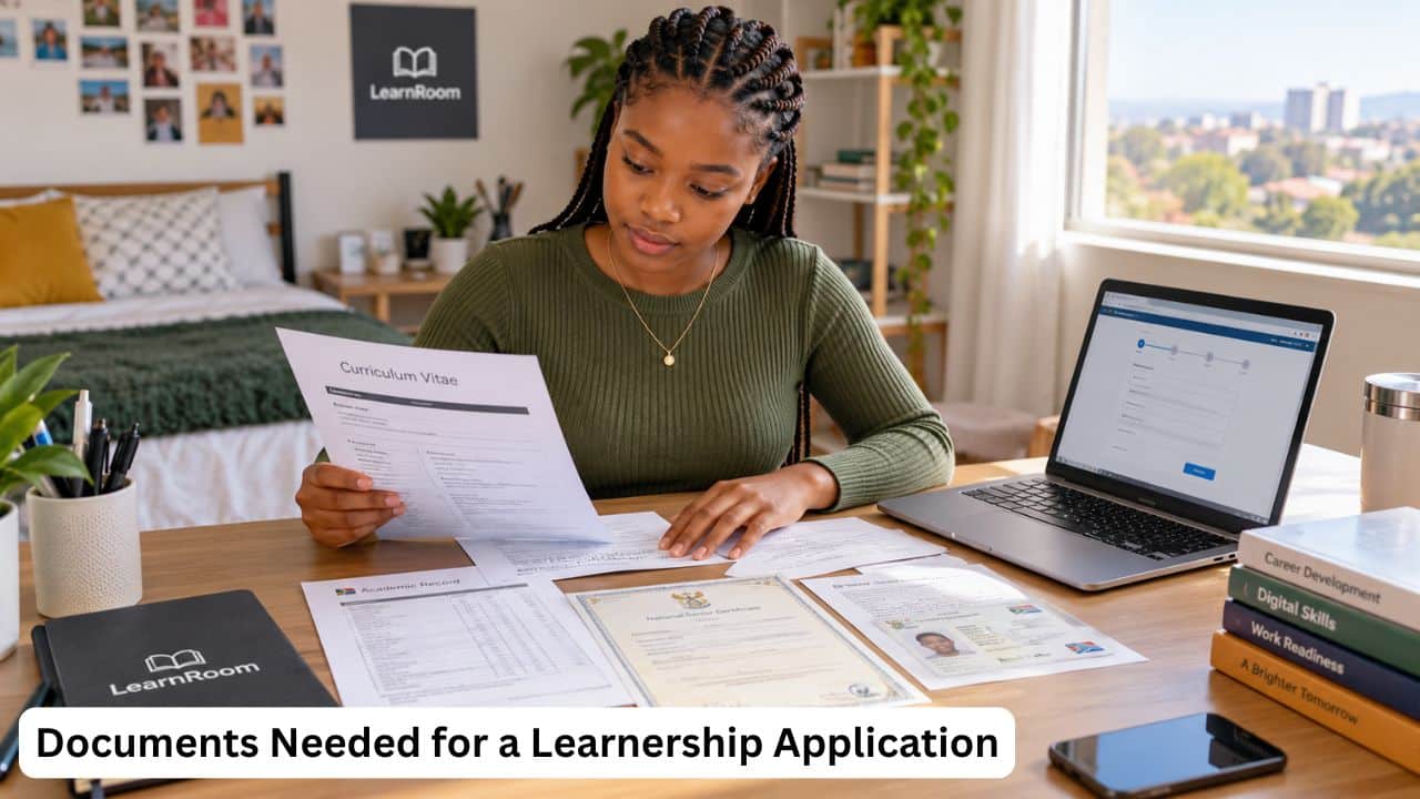 South African applicant preparing documents for a learnership application